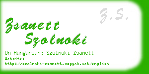 zsanett szolnoki business card
